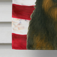 Load image into Gallery viewer, Black and Tan Otterhound American Flag House Flag