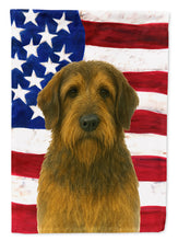 Load image into Gallery viewer, Grizzle and Tan Otterhound American Flag Garden Flag