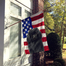 Load image into Gallery viewer, Black Pekingese American Flag House Flag