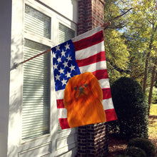 Load image into Gallery viewer, Red Pekingese American Flag House Flag