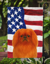 Load image into Gallery viewer, Red Pekingese American Flag Garden Flag