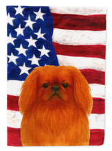 Load image into Gallery viewer, Red Pekingese American Flag Garden Flag