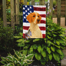 Load image into Gallery viewer, Orange and White Pointer American Flag Garden Flag