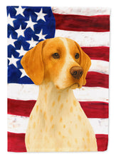 Load image into Gallery viewer, Orange and White Pointer American Flag Garden Flag