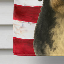 Load image into Gallery viewer, Black and White Portuguese Water Dog American Flag House Flag
