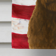 Load image into Gallery viewer, Brown Portuguese Water Dog American Flag House Flag