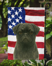 Load image into Gallery viewer, Black Pug American Flag Garden Flag