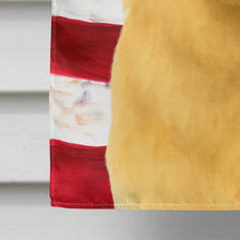 Load image into Gallery viewer, Cream Samoyed American Flag House Flag