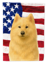 Load image into Gallery viewer, Cream Samoyed American Flag Garden Flag
