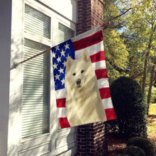 Load image into Gallery viewer, White Samoyed American Flag House Flag