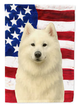 Load image into Gallery viewer, White Samoyed American Flag House Flag