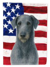 Load image into Gallery viewer, Blue-Gray Scottish Deerhound American Flag Garden Flag