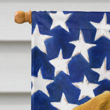 Load image into Gallery viewer, Wheaten Scottish Deerhound American Flag House Flag