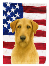 Load image into Gallery viewer, Wheaten Scottish Deerhound American Flag Garden Flag
