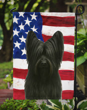 Load image into Gallery viewer, Black Skye Terrier American Flag Garden Flag
