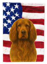 Load image into Gallery viewer, Sussex Spaniel American Flag Garden Flag