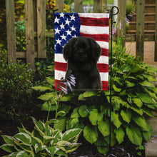 Load image into Gallery viewer, Black Tibetan Spaniel American Flag Garden Flag