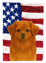 Load image into Gallery viewer, Red Tibetan Spaniel American Flag House Flag
