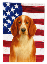 Load image into Gallery viewer, Welsh Springer Spaniel American Flag House Flag