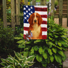 Load image into Gallery viewer, Welsh Springer Spaniel American Flag Garden Flag