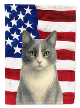 Load image into Gallery viewer, Gray and White Cat American Garden Flag