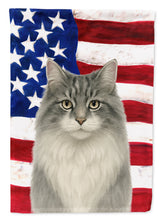 Load image into Gallery viewer, Norwegian Forest Cat Gray and White Tabby American House Flag