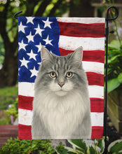Load image into Gallery viewer, Norwegian Forest Cat Gray and White Tabby American Garden Flag