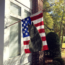 Load image into Gallery viewer, Black Friesian Horse American House Flag