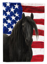 Load image into Gallery viewer, Black Gypsy Vanner Horse American House Flag