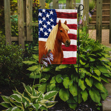 Load image into Gallery viewer, Chestnut Gypsy Vanner Horse with Flaxen Mane American Garden Flag