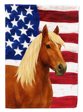 Load image into Gallery viewer, Chestnut Gypsy Vanner Horse with Flaxen Mane American Garden Flag