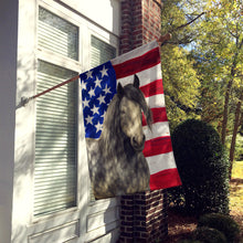Load image into Gallery viewer, Dapple Gray Gypsy Vanner Horse American House Flag