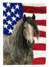 Load image into Gallery viewer, Dapple Gray Gypsy Vanner Horse American House Flag