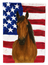 Load image into Gallery viewer, Bay Hanoverian Horse American House Flag