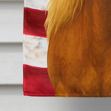 Load image into Gallery viewer, Chestnut Icelandic Horse with Flaxen Mane American House Flag
