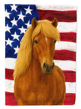 Load image into Gallery viewer, Chestnut Icelandic Horse with Flaxen Mane American Garden Flag