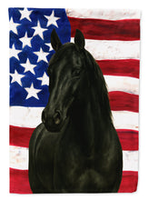 Load image into Gallery viewer, Black Missouri Fox Trotter Horse American Garden Flag