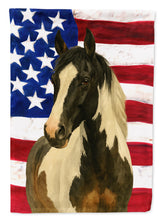 Load image into Gallery viewer, Black Tobiano Paint Horse American House Flag