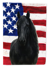 Load image into Gallery viewer, Black Percheron Horse American House Flag