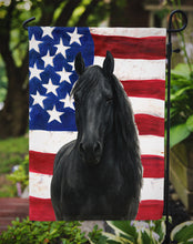 Load image into Gallery viewer, Black Percheron Horse American Garden Flag