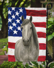 Load image into Gallery viewer, Gray Percheron Horse American Garden Flag