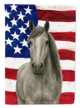 Load image into Gallery viewer, Gray Percheron Horse American Garden Flag