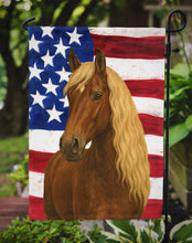 Load image into Gallery viewer, Chocolate Rocky Mountain Horse with Flaxen Mane American Garden Flag