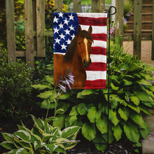 Load image into Gallery viewer, Bay Thoroughbred Horse American Garden Flag
