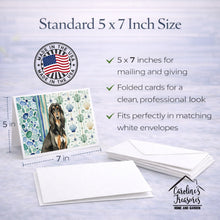 Load image into Gallery viewer, Black &amp; Tan Afghan Hound Coastal Sea Glass Greeting Cards Pack of 8