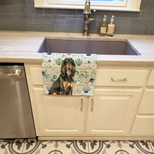 Load image into Gallery viewer, Black &amp; Tan Afghan Hound Coastal Sea Glass Kitchen Towel
