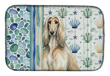 Load image into Gallery viewer, Afghan Hound Coastal Sea Glass Dish Drying Mat