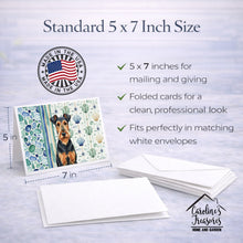 Load image into Gallery viewer, Airedale Terrier Coastal Sea Glass Greeting Cards Pack of 8