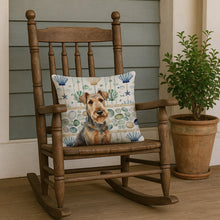 Load image into Gallery viewer, Grizzle Airedale Terrier Coastal Sea Glass Throw Pillow