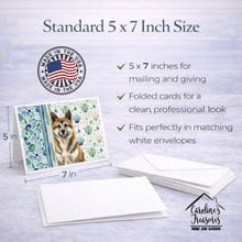 Load image into Gallery viewer, Brindle Akita Coastal Sea Glass Greeting Cards Pack of 8
